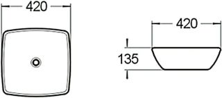 Раковина накладная SantiLine SL-1044 42см белый